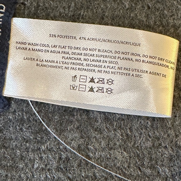 Lucky Brand SOFT Gray Thick Acrylic Oversized Knit Blanket Scarf Wrap OSFM - Picture 7 of 8